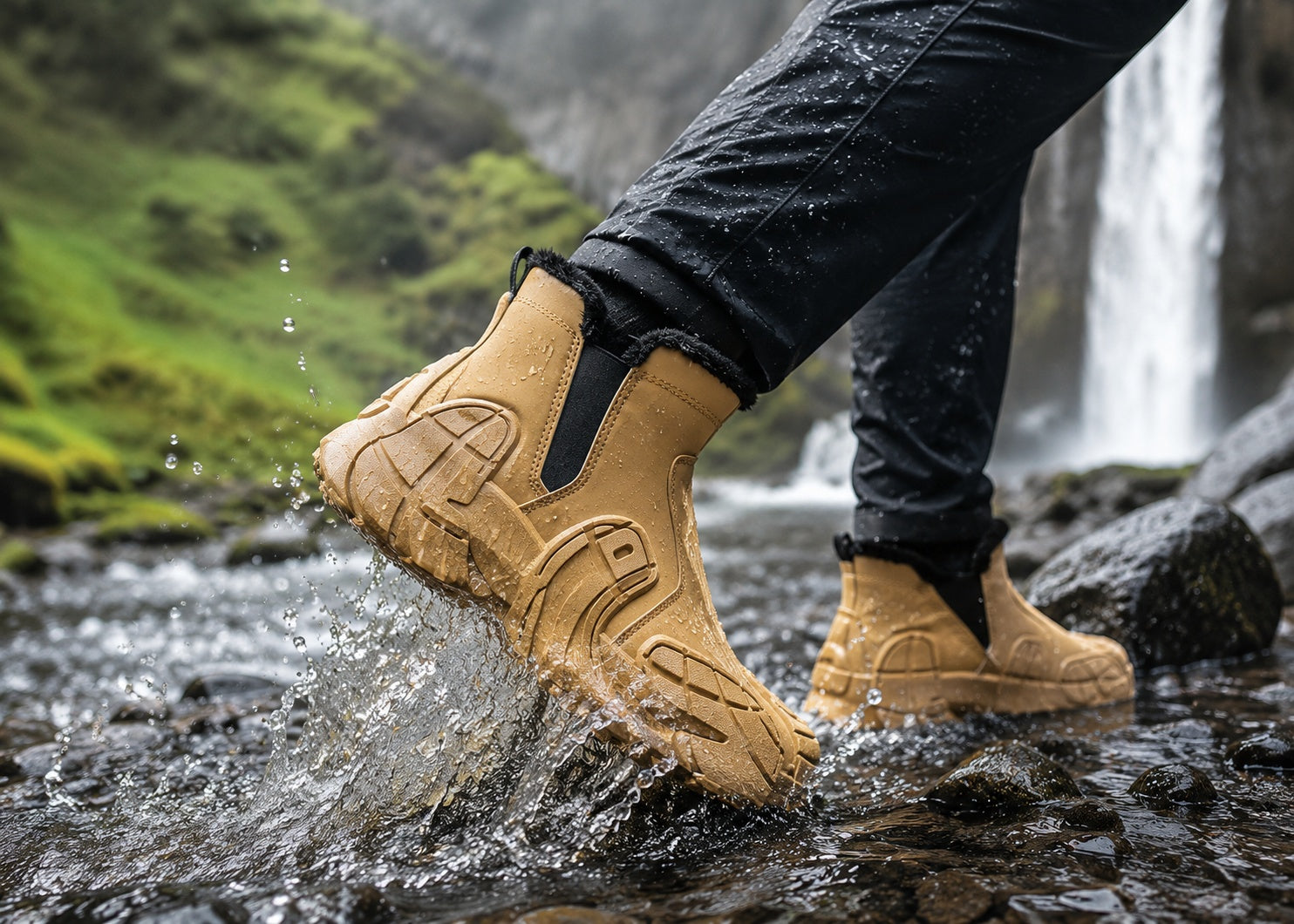 Men's Waterproof Mid-Top Hiking Boots lifestyle